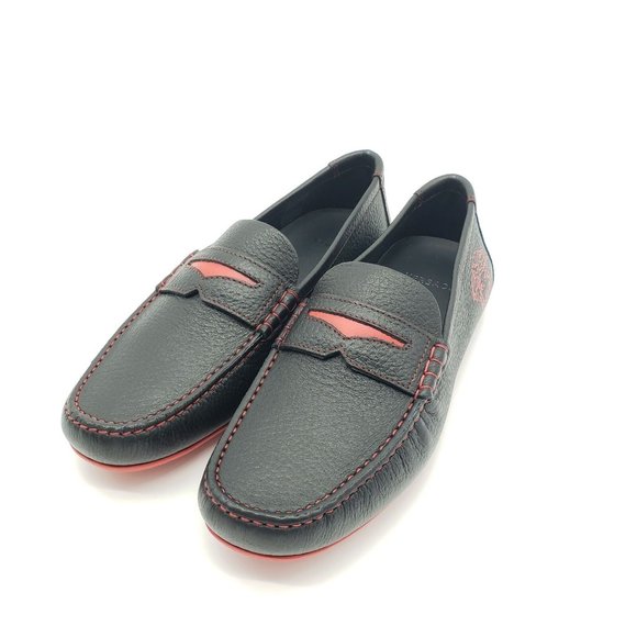 Versace Medusa Leather Loafers Moccasin Black - 39 - Picture 2 of 10